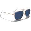 imageMERRYS Retro Metal Square Aviator Polarized Sunglasses for Men Women S6028Rose Gold FrameDark Blue Tinted Polarized Lens
