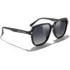 imageMERRYS Retro Square Polarized Sunglasses for Women Men Classic Trendy Sunnies S6030Black FrameBlack Gradient Lens