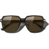 imageMERRYS Retro Square Polarized Sunglasses for Women Men Classic Trendy Sunnies S6030Black FrameBrown Lens