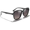 imageMERRYS Retro Square Polarized Sunglasses for Women Men Classic Trendy Sunnies S6030Black FrameLight Brown Lens