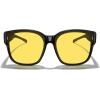 imageMERRYS Trendy Fit Over Polarized Sunglasses for Men Women Oversized Square Sun Glasses UV400 Protection Shades S6062Black FrameNight Vision Lens