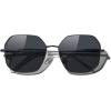 imageMERRYS Trendy Oversized Square Metal Frame Sunglasses for Women Flat Lens UV Protection Brand Sunglasses S6058Black FrameBlack Lens