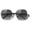 imageMERRYS Trendy Oversized Square Metal Frame Sunglasses for Women Flat Lens UV Protection Brand Sunglasses S6058Goldblack FrameBlack Gradient Lens