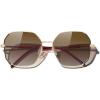imageMERRYS Trendy Oversized Square Metal Frame Sunglasses for Women Flat Lens UV Protection Brand Sunglasses S6058Goldbrown FrameBrown Gradient Lens