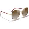 imageMERRYS Trendy Oversized Square Metal Frame Sunglasses for Women Flat Lens UV Protection Brand Sunglasses S6058Goldbrown FrameBrown Gradient Lens