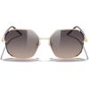 imageMERRYS Trendy Oversized Square Metal Frame Sunglasses for Women Flat Lens UV Protection Brand Sunglasses S6058Goldbrown FrameLight Brown Lens