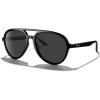 imageMERRYS Classic Polarized Aviator Sunglasses For Womens Mens Retro Double Bridge Aviators S8376Black FrameBlack Polarized Lens