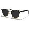 imageMERRYS Modern SemiRimless Square Acetate Sunglasses for Women and Men UV400 Polarized Sunglasses S6190Black FrameGold BridgeBlack Lens