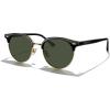imageMERRYS Modern SemiRimless Square Acetate Sunglasses for Women and Men UV400 Polarized Sunglasses S6190Black FrameGold BridgeG15 Lens