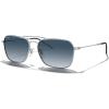 Matte Chrome Frame/Blue Gradient Polarized Lens