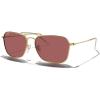 imageMERRYS Retro Metal Square Aviator Polarized Sunglasses for Men Women S6028Polished Gold FrameViolet Lens