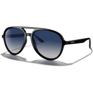imageMERRYS Classic Polarized Aviator Sunglasses For Womens Mens Retro Double Bridge Aviators S8376Black FrameDark Blue Gradient Polarized Lens