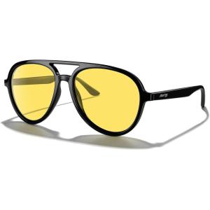 imageMERRYS Classic Polarized Aviator Sunglasses For Womens Mens Retro Double Bridge Aviators S8376Black FrameNight Vision Lens