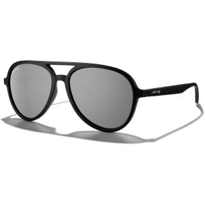 imageMERRYS Classic Polarized Aviator Sunglasses For Womens Mens Retro Double Bridge Aviators S8376Matte Black FrameSilver Mirror Polarized Lens
