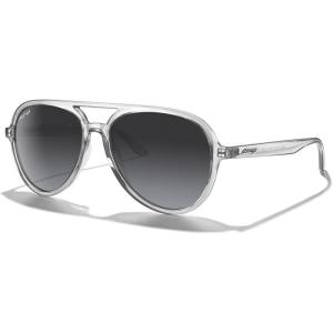 imageMERRYS Classic Polarized Aviator Sunglasses For Womens Mens Retro Double Bridge Aviators S8376Transparent FrameGray Gradient Polarized Lens
