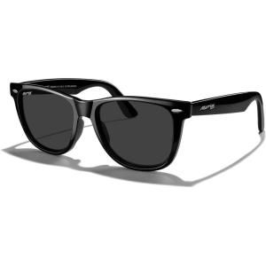 imageMERRYS Classic Square Shape Polarized Sunglasses for Womens Mens Retro Designer UV400 Sun Glasses S6140Black FrameBlack Lens