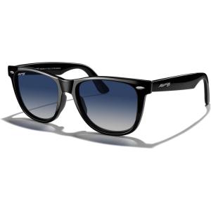 imageMERRYS Classic Square Shape Polarized Sunglasses for Womens Mens Retro Designer UV400 Sun Glasses S6140Black FrameBlue Tinted Gradient Lens