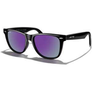 imageMERRYS Classic Square Shape Polarized Sunglasses for Womens Mens Retro Designer UV400 Sun Glasses S6140Black FramePurple Mirror Lens
