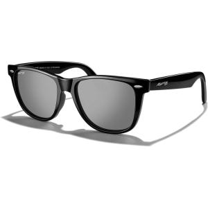 imageMERRYS Classic Square Shape Polarized Sunglasses for Womens Mens Retro Designer UV400 Sun Glasses S6140Black FrameSilver Mirror Lens