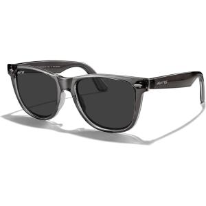 imageMERRYS Classic Square Shape Polarized Sunglasses for Womens Mens Retro Designer UV400 Sun Glasses S6140Greytra FrameBlack Lens