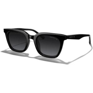 imageMERRYS Modern Men Women Acetate Square Polarized UV400 Sunglasses S6193Black FrameBlack Gradient Lens