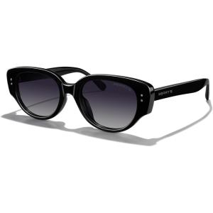 imageMERRYS Modern Women Acetate Retro Narrow Pointy Cat Eye PolarizedUV400 Sunglasses S6194Black FrameBlack Gradient Lens