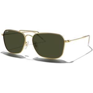 imageMERRYS Retro Metal Square Aviator Polarized Sunglasses for Men Women S6028Polished Gold FrameG15 Polarized Lens
