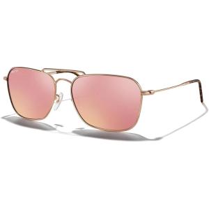imageMERRYS Retro Metal Square Aviator Polarized Sunglasses for Men Women S6028Rose Gold FrameCopper Lens