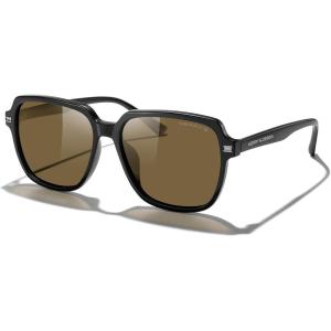 imageMERRYS Retro Square Polarized Sunglasses for Women Men Classic Trendy Sunnies S6030Black FrameBrown Lens