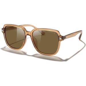 imageMERRYS Retro Square Polarized Sunglasses for Women Men Classic Trendy Sunnies S6030Tra Brown FrameBrown Lens