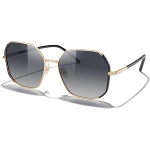imageMERRYS Trendy Oversized Square Metal Frame Sunglasses for Women Flat Lens UV Protection Brand Sunglasses S6058Goldblack FrameBlack Gradient Lens