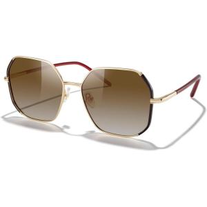 imageMERRYS Trendy Oversized Square Metal Frame Sunglasses for Women Flat Lens UV Protection Brand Sunglasses S6058Goldbrown FrameBrown Gradient Lens