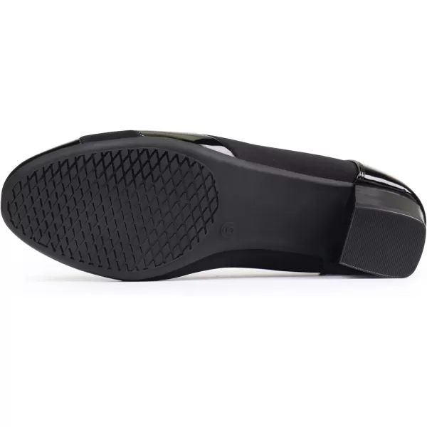 Orthorest Women Bunion Dress Shoes Low Heel Orthopedic Slip on Loafers Orthotic PumpsBlack