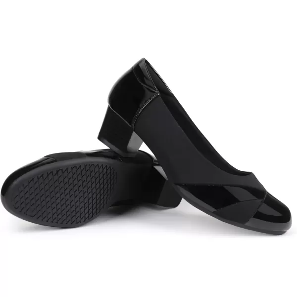 Orthorest Women Bunion Dress Shoes Low Heel Orthopedic Slip on Loafers Orthotic PumpsBlack
