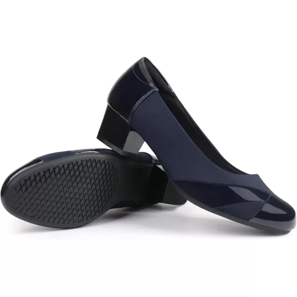 Orthorest Women Bunion Dress Shoes Low Heel Orthopedic Slip on Loafers Orthotic PumpsNavy