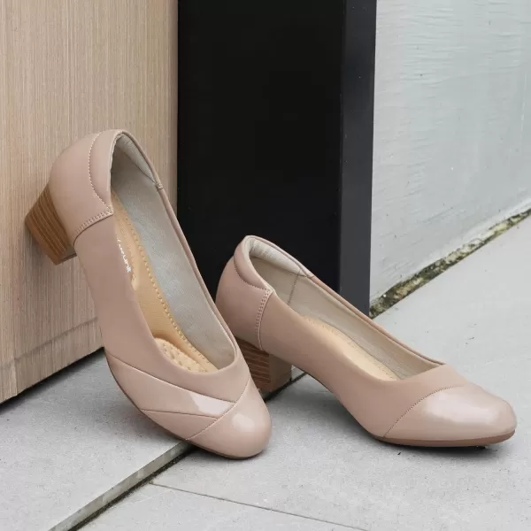 Orthorest Women Bunion Dress Shoes Low Heel Orthopedic Slip on Loafers Orthotic PumpsNude