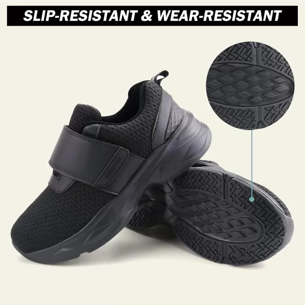 Orthorest Women Diabetic Shoes with Adjustable Closure Orthopedic Walking Shoes Edema Shoes for Swollen FeetBlack