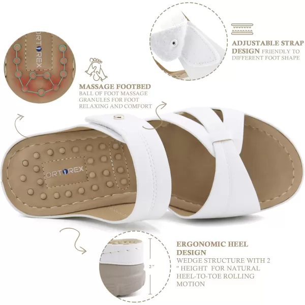 Orthorest Women Orthotic Slides Comfortable Orthopedic Sandals Walking Sandals with Arch SupportWhite