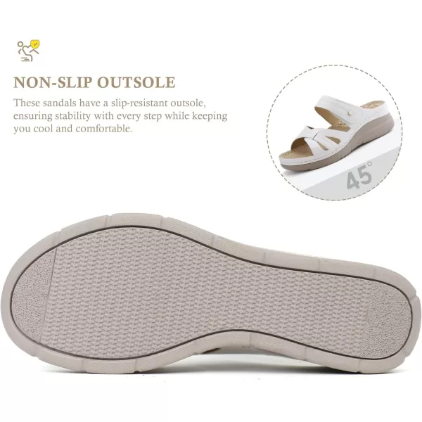 Orthorest Women Orthotic Slides Comfortable Orthopedic Sandals Walking Sandals with Arch SupportWhite