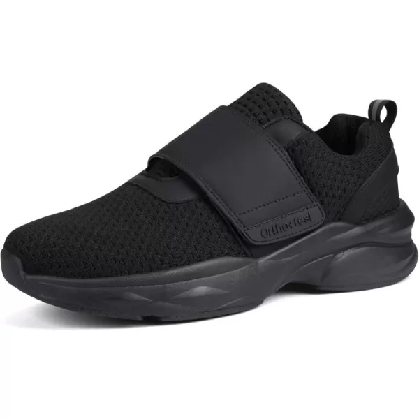 Orthorest Men Diabetic Walking Shoes Edema Shoes for Swollen Feet Arch Support Orthopedic SneakersBlack