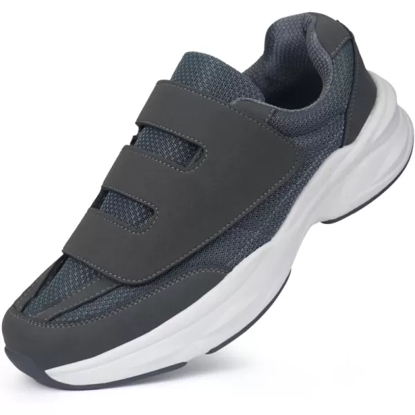 Orthorest Men Diabetic Walking Shoes Swollen Feet Shoe with Adjustable ClosureGrey
