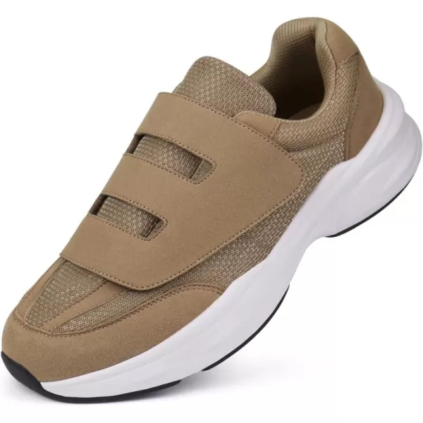 Orthorest Men Diabetic Walking Shoes Swollen Feet Shoe with Adjustable ClosureKhaki