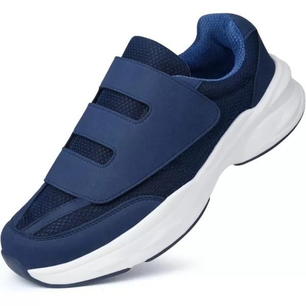 Orthorest Men Diabetic Walking Shoes Swollen Feet Shoe with Adjustable ClosureNavy
