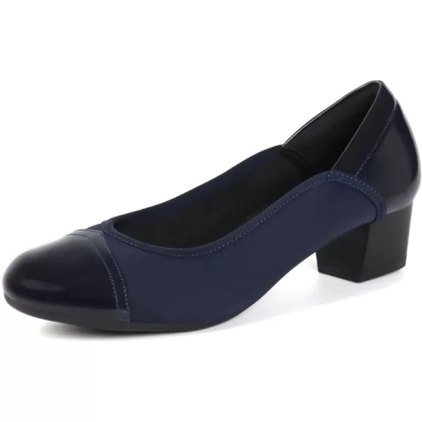 Orthorest Women Bunion Dress Shoes Low Heel Orthopedic Pumps Orthotic Slip On LoafersNavy