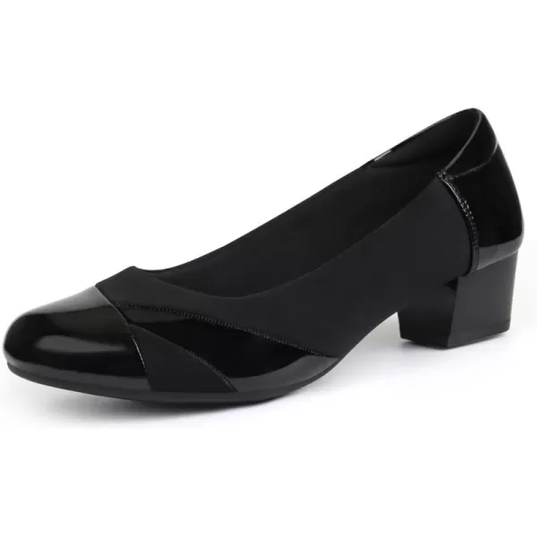 Orthorest Women Bunion Dress Shoes Low Heel Orthopedic Slip on Loafers Orthotic PumpsBlack