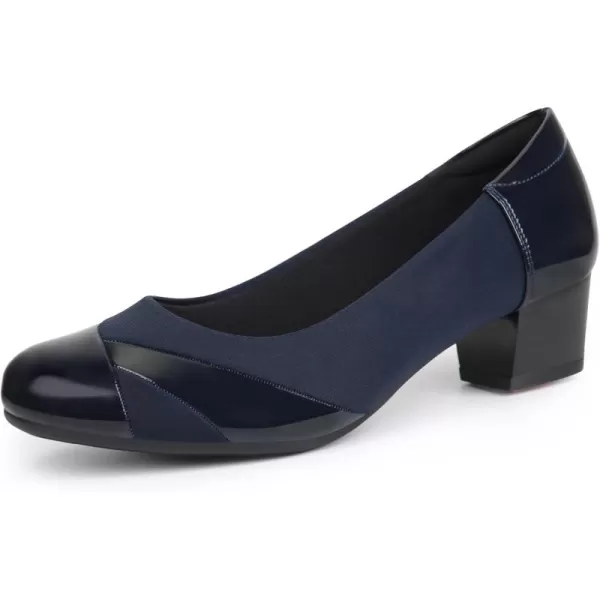 Orthorest Women Bunion Dress Shoes Low Heel Orthopedic Slip on Loafers Orthotic PumpsNavy