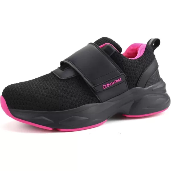 Orthorest Women Diabetic Shoes with Adjustable Closure Orthopedic Walking Shoes Edema Shoes for Swollen FeetBlackBerry