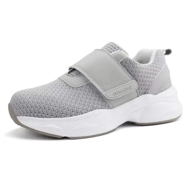 Orthorest Women Diabetic Shoes with Adjustable Closure Orthopedic Walking Shoes Edema Shoes for Swollen FeetLtgrey