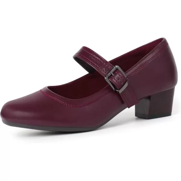 Orthorest Women Mary Janes Shoes for Bunions Orthopedic Dress Shoes Low Chunky Heels Work PumpsBurgundy