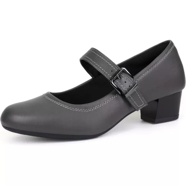 Orthorest Women Mary Janes Shoes for Bunions Orthopedic Dress Shoes Low Chunky Heels Work PumpsPewter